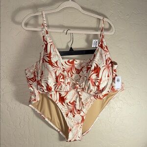 Old navy plus size pineapple tropical print bikini NWT 4x top 3x bottoms